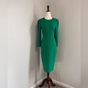 L.K. BENNETT Emerald Green Everett Sheath Midi Dress